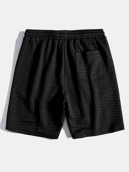 Korte broek met trekkoord en wafelstructuur