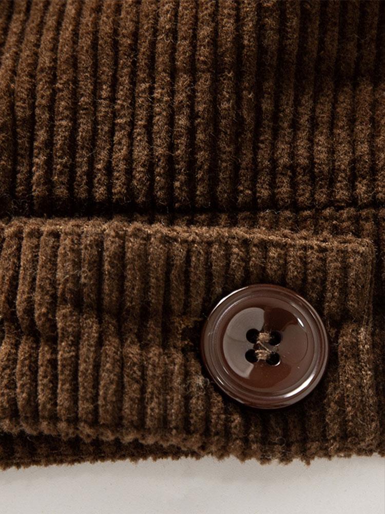 Katoenen corduroy jas met teddyfleece voering