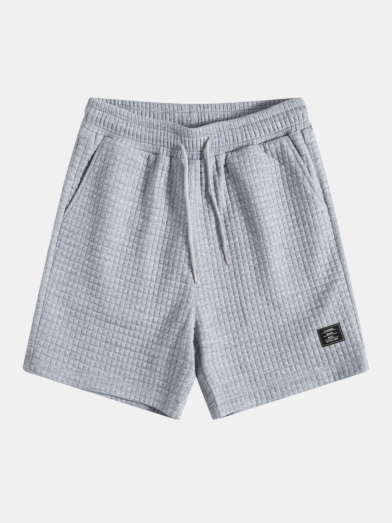 Korte broek met trekkoord en wafelstructuur