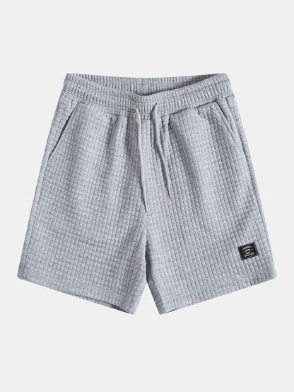 Korte broek met trekkoord en wafelstructuur
