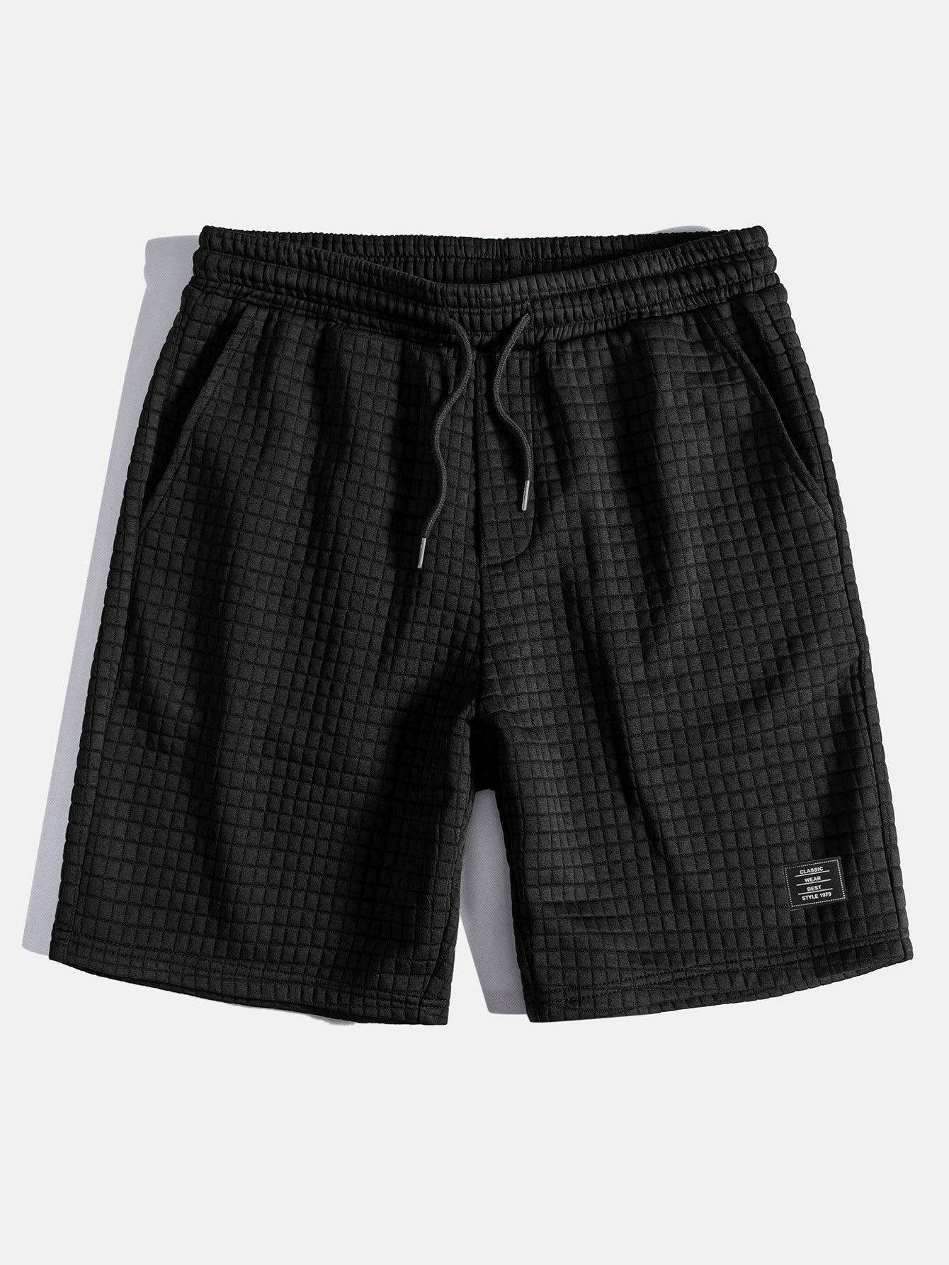 Korte broek met trekkoord en wafelstructuur