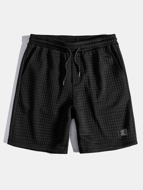 Korte broek met trekkoord en wafelstructuur
