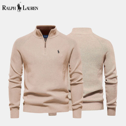 RL Zip Kabelgebreide wollen trui