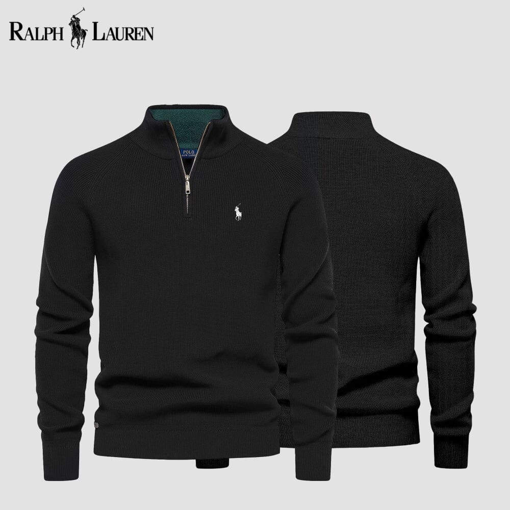 RL Zip Kabelgebreide wollen trui