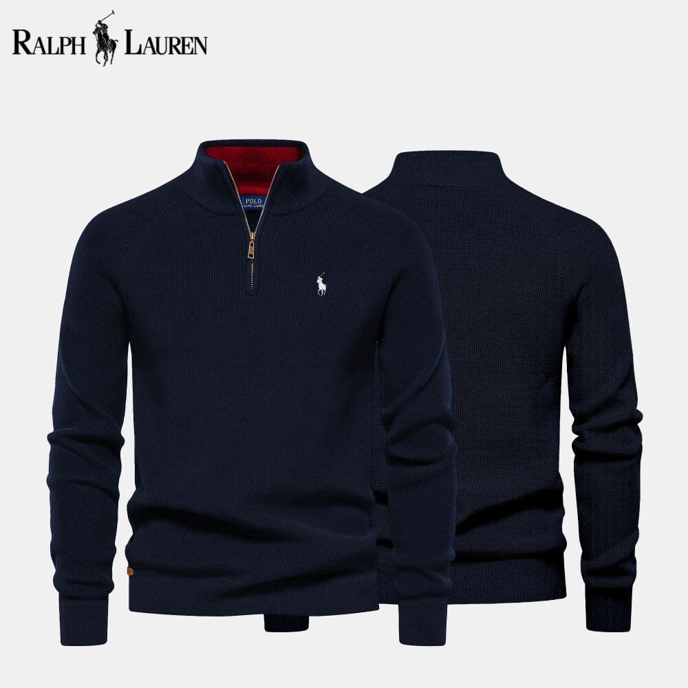 RL Zip Kabelgebreide wollen trui