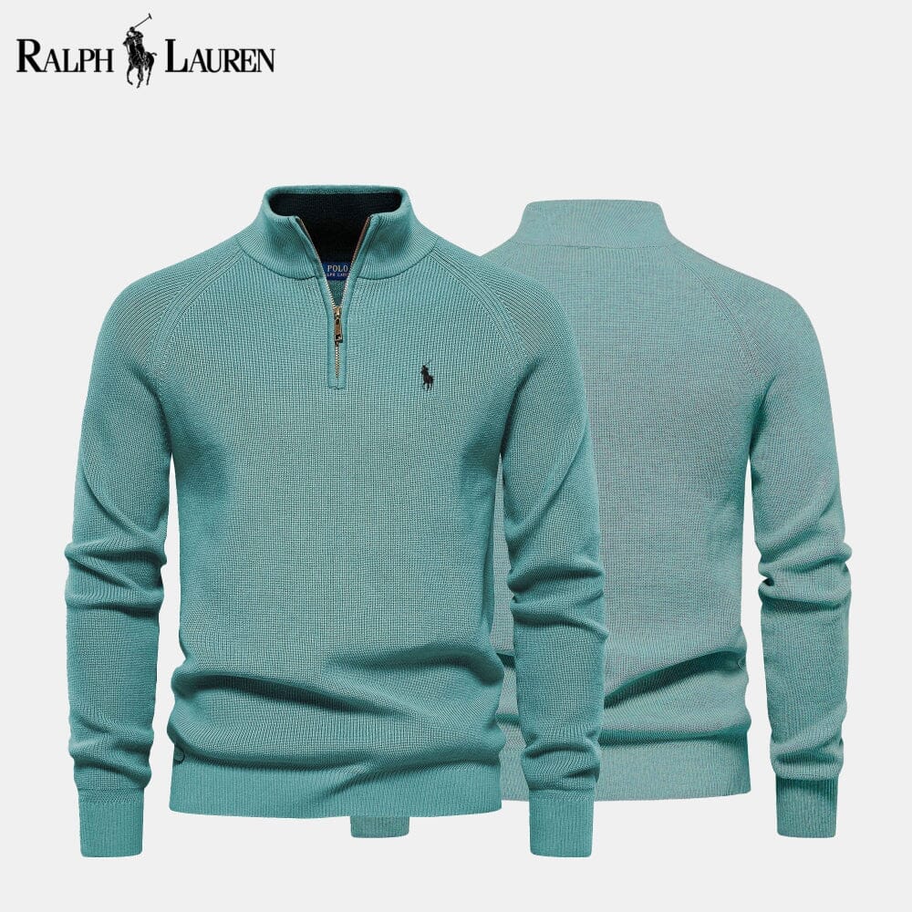 RL Zip Kabelgebreide wollen trui