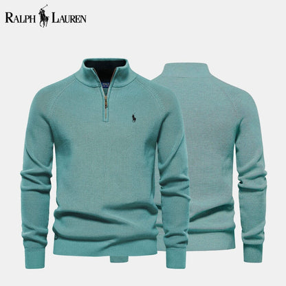 RL Zip Kabelgebreide wollen trui